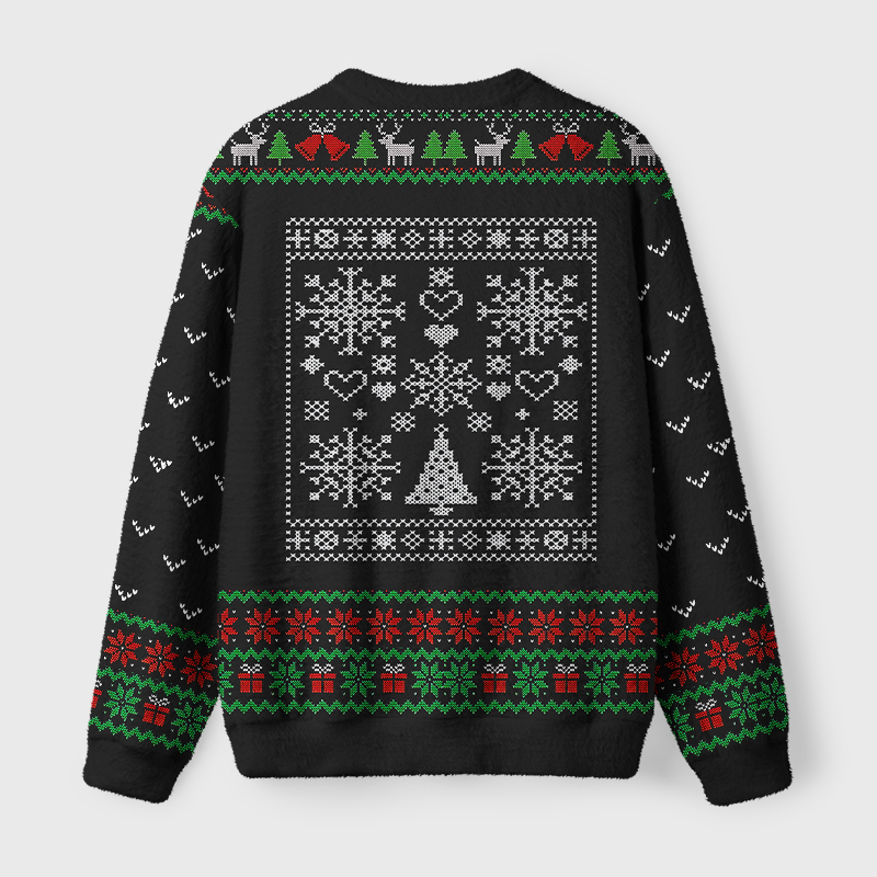 Tokyo-Tiger The Cat Is Watching You Today Fuzzy Christmas Ugly Sweatshirt