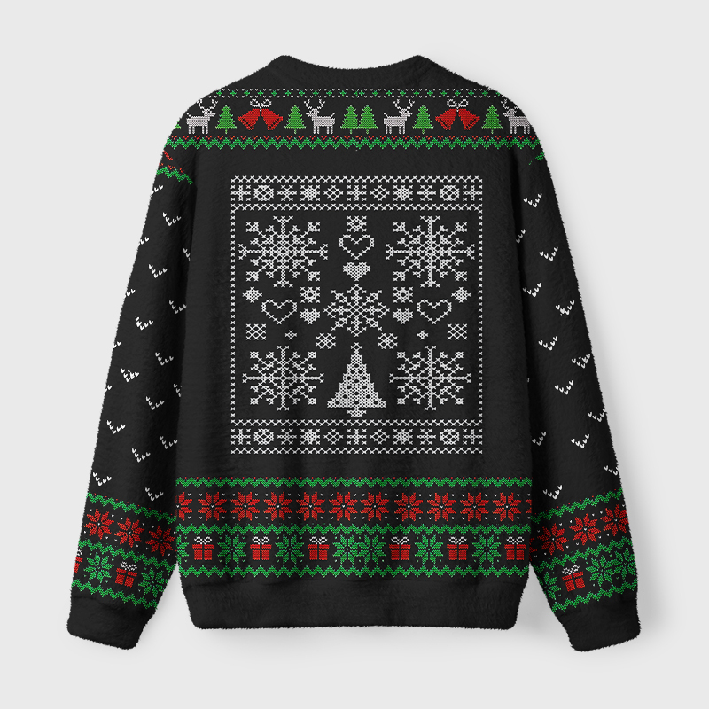 Tokyo-Tiger The Cat Is Watching You Today Fuzzy Christmas Ugly Sweatshirt