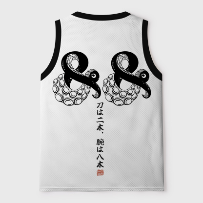 Tokyo-Tiger Samurai Octopus Warrior Mesh Tank Top