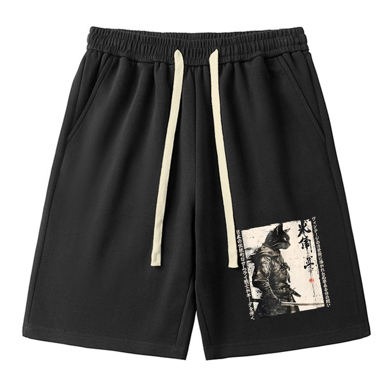 Tokyo-Tiger Cat Samurai Retro Unisex Shorts