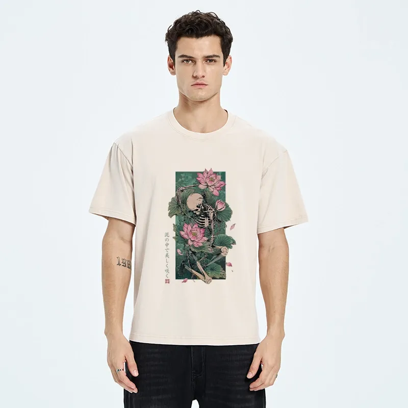 Tokyo-Tiger Death And Lotus Washed T-Shirt
