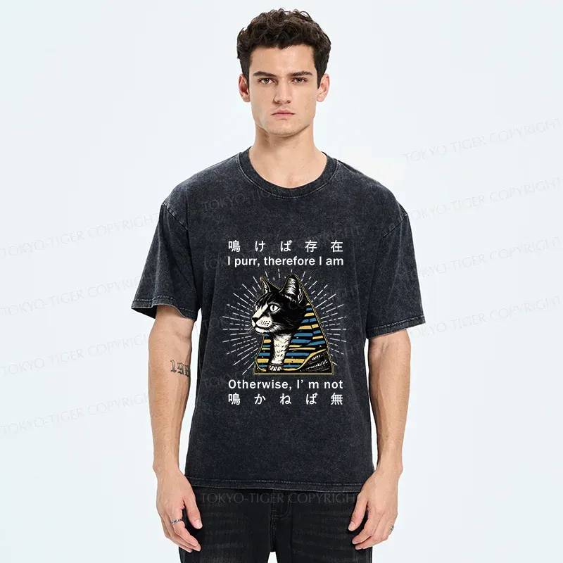 Tokyo-Tiger Cat Pharaoh Washed T-Shirt