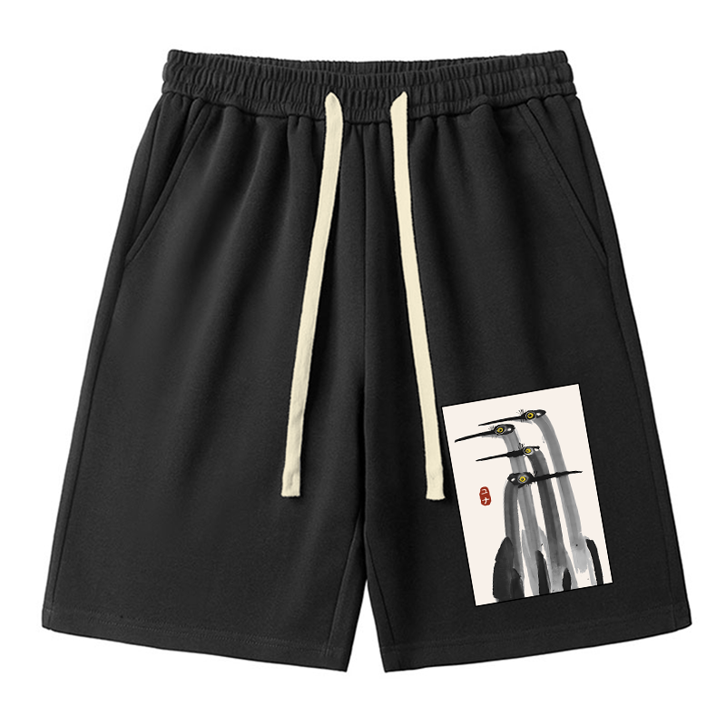 Tokyo-Tiger Japanese Crane Poster Unisex Shorts