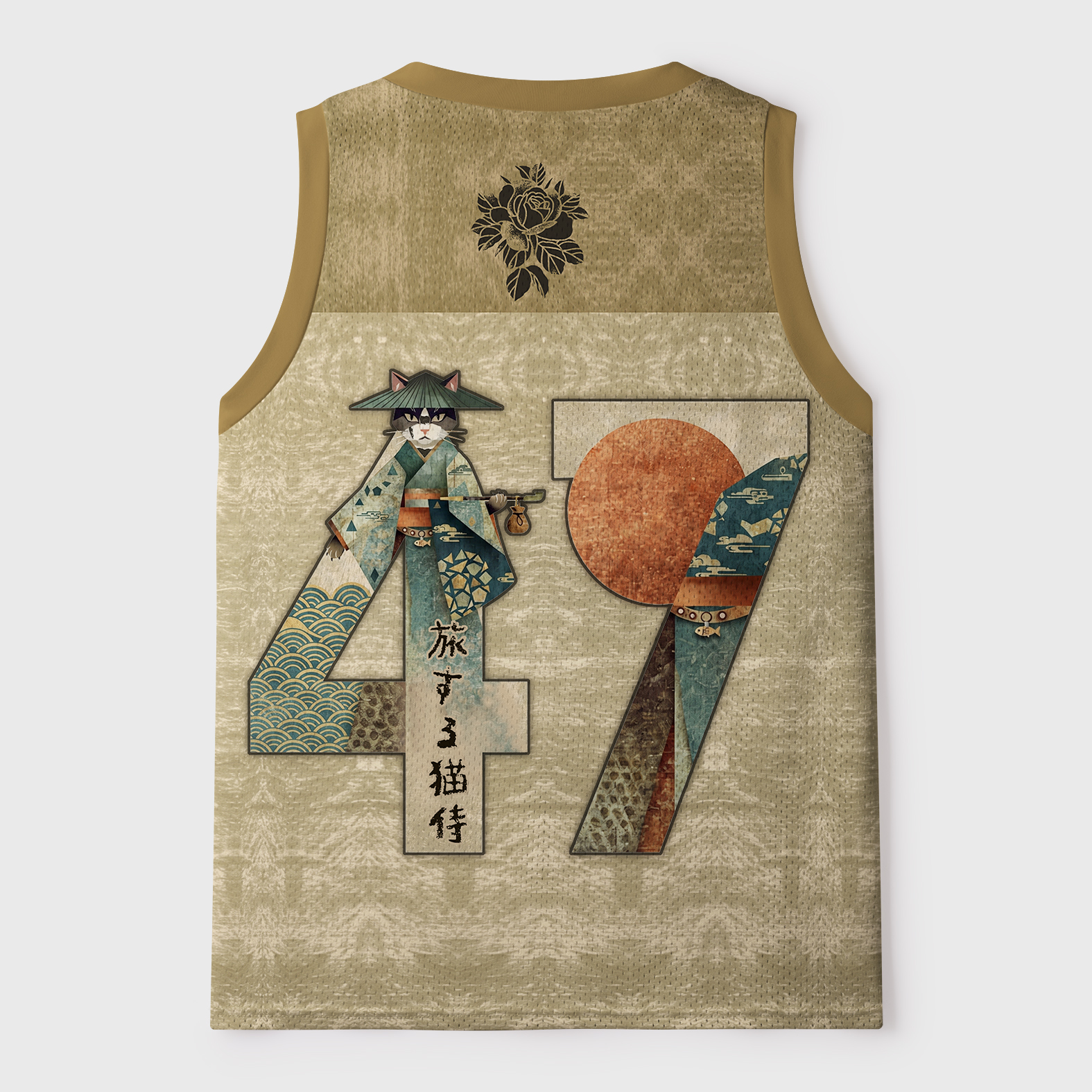 Tokyo-Tiger Journey Of The Cat Samurai Mesh Tank Top