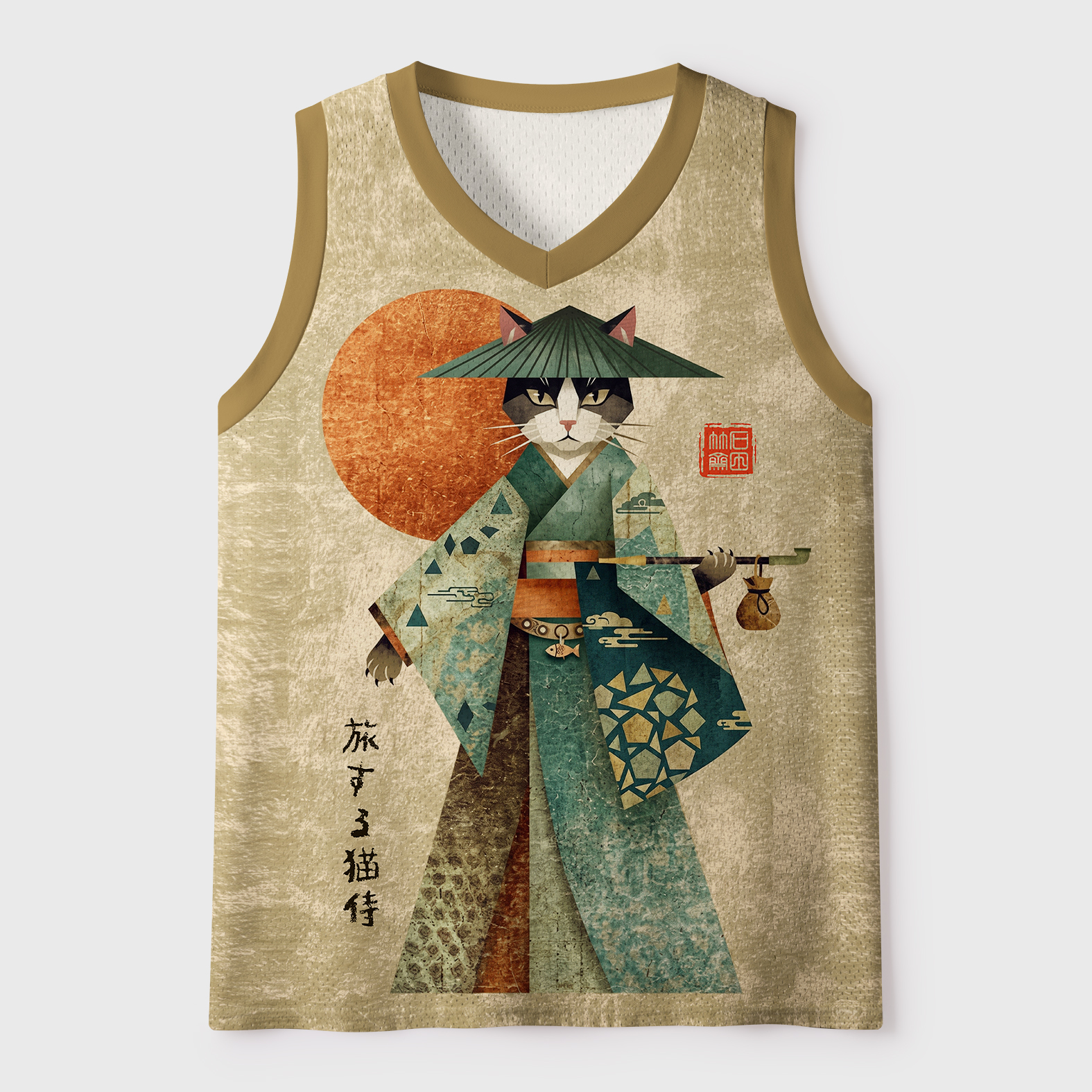 Tokyo-Tiger Journey Of The Cat Samurai Mesh Tank Top