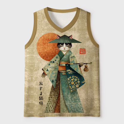 Tokyo-Tiger Journey Of The Cat Samurai Mesh Tank Top