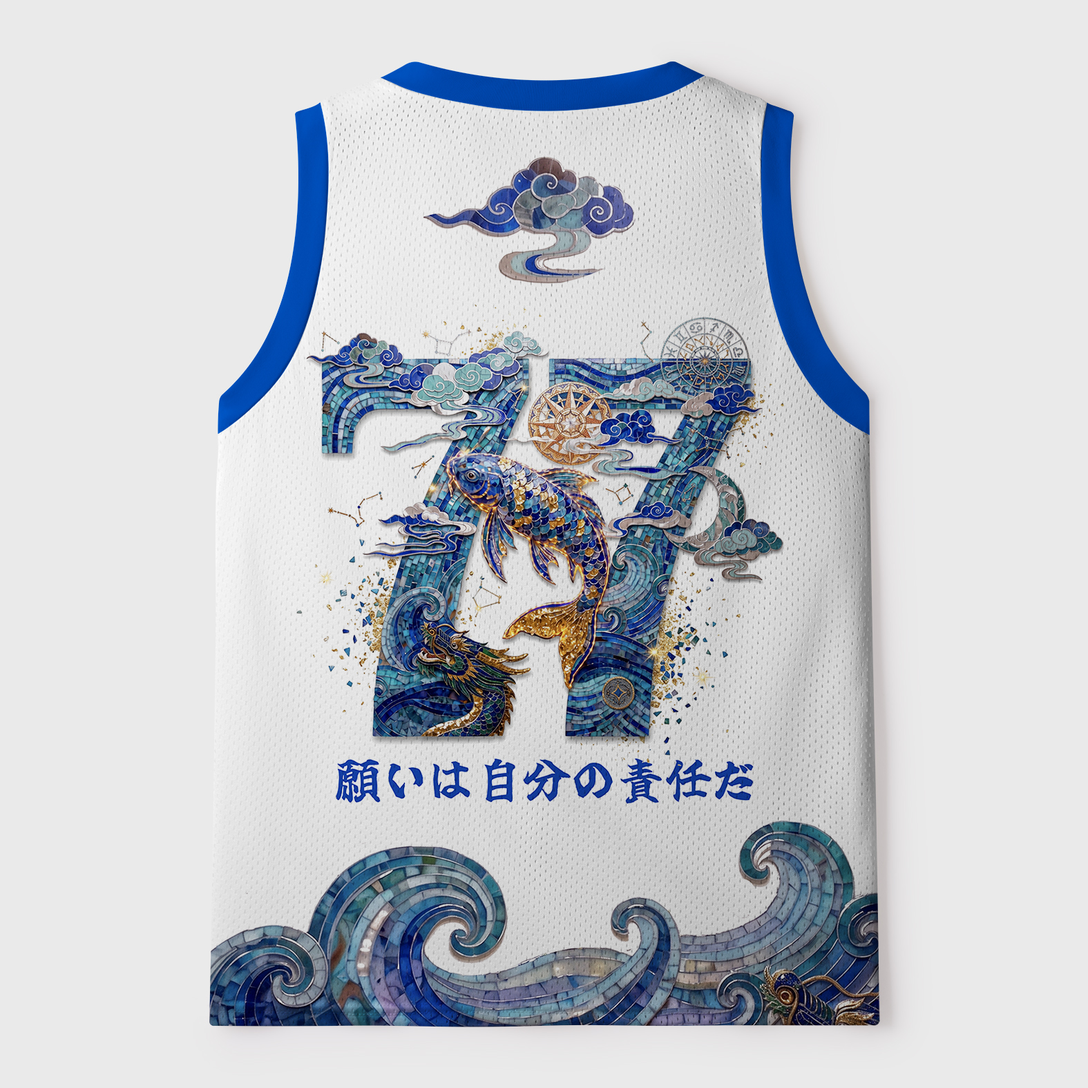 Tokyo-Tiger Cosmic Koi Of Chaotic Luck Mesh Tank Top