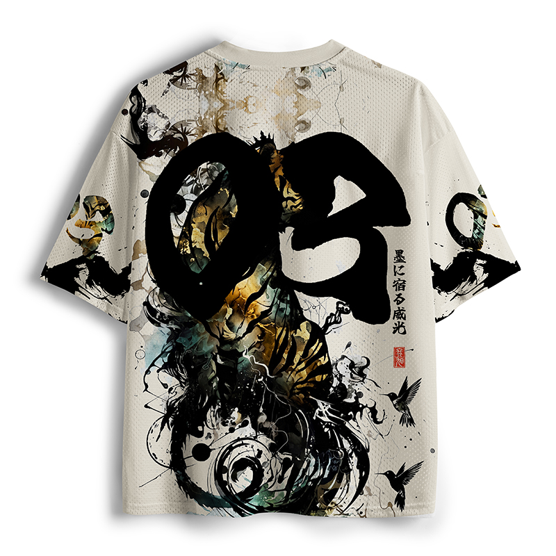 Tokyo-Tiger Golden Tiger And Soaring Birds Mesh Jersey