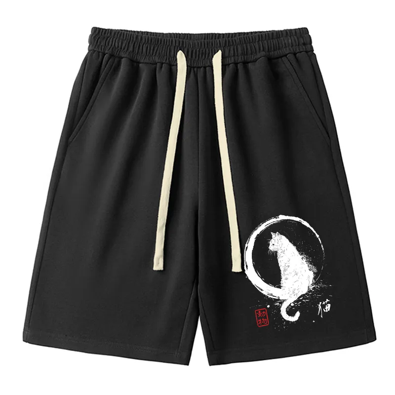 Tokyo-Tiger Retro Japanese Black Cat Unisex Shorts Sale