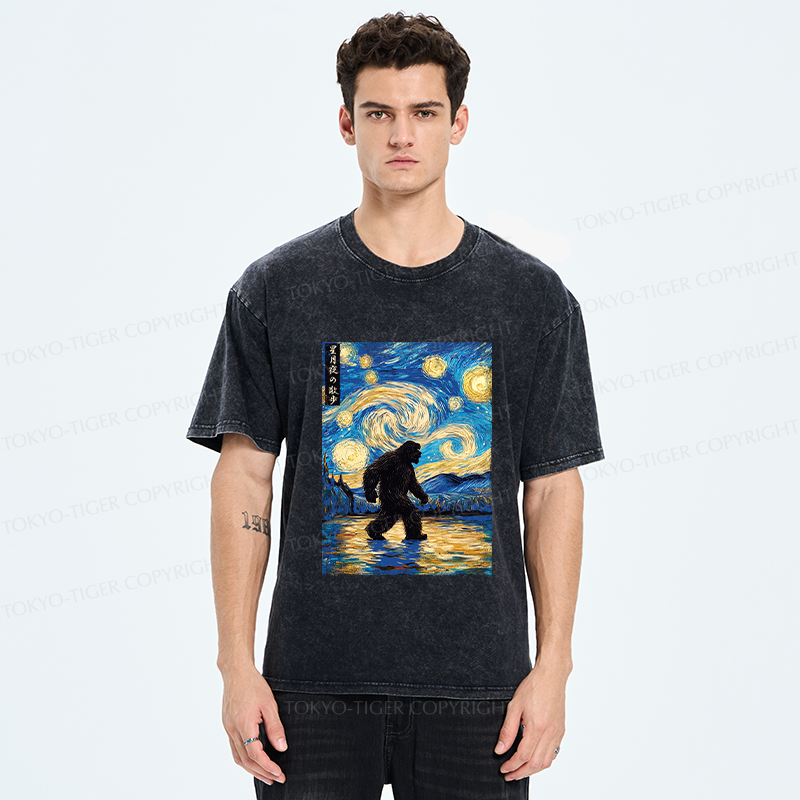 Tokyo-Tiger Bigfoot Under The Stars Washed T-Shirt