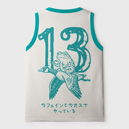 Tokyo-Tiger Running On Caffeine And Chaos Mesh Tank Top