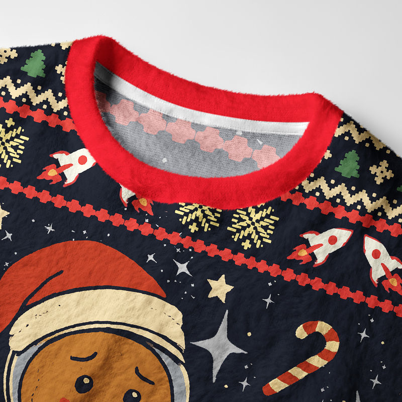 Tokyo-Tiger Gingerbread Men Have Many Problems Fuzzy Christmas Ugly Sweatshirt