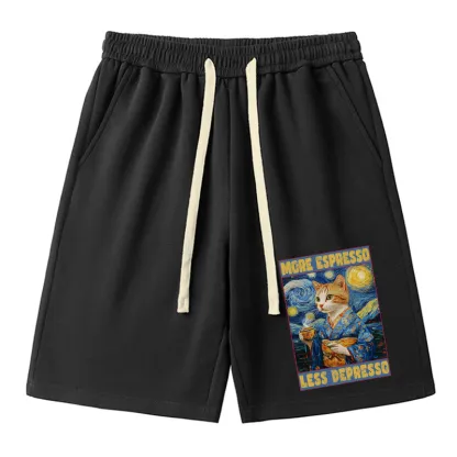 Tokyo-Tiger Funny More Espresso Less Depresso Unisex Shorts