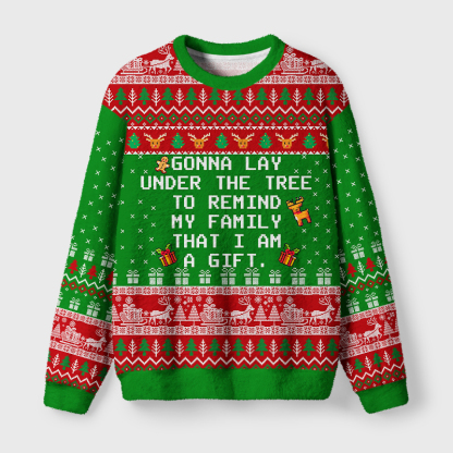 Tokyo-Tiger I Am The Gift Fuzzy Christmas Ugly Sweatshirt