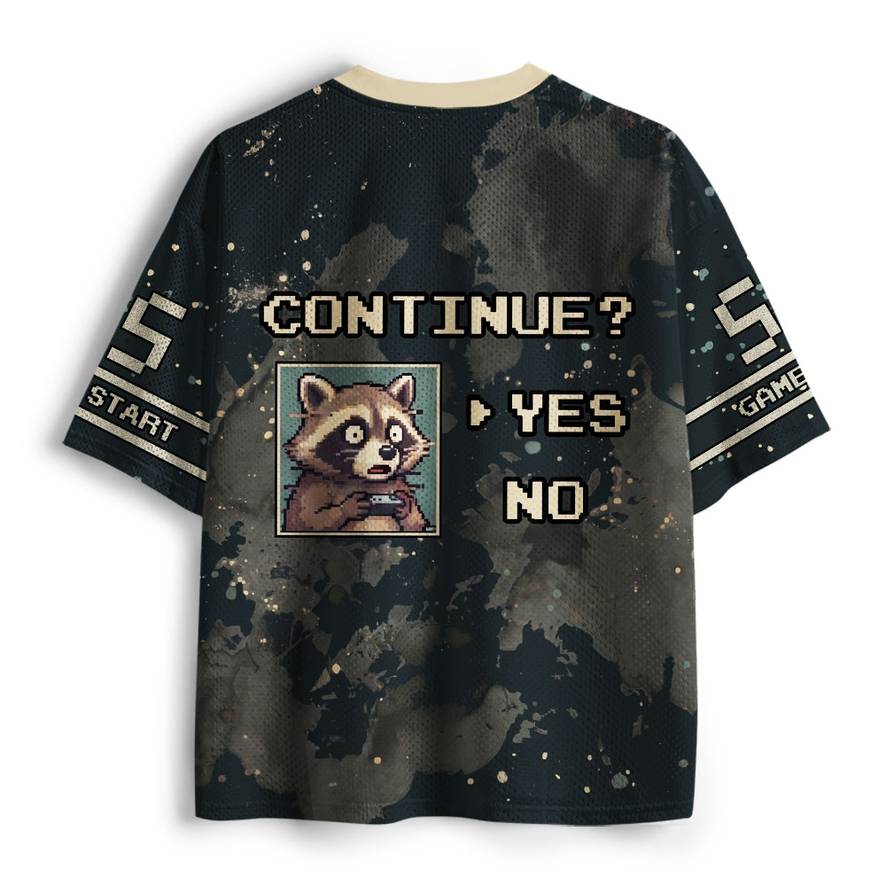 Tokyo-Tiger Retro Gamer Raccoon #55 Mesh Jersey