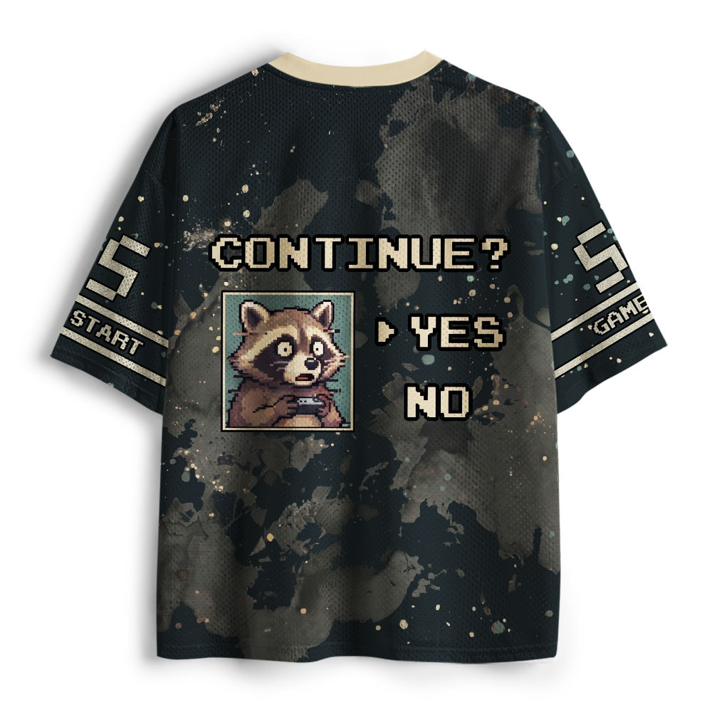 Tokyo-Tiger Retro Gamer Raccoon #55 Mesh Jersey