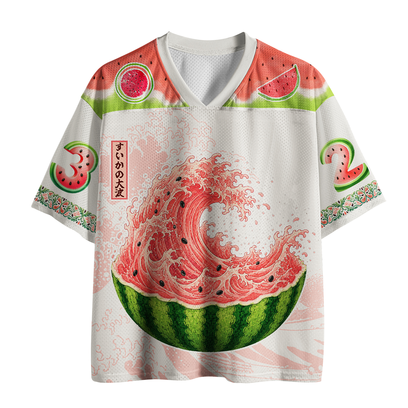 Tokyo-Tiger Watermelon Wave Summer Ukiyo Art Mesh Jersey Sale