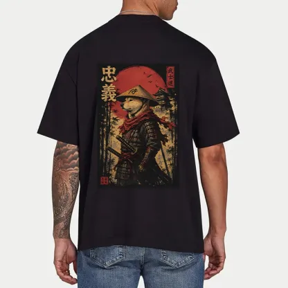 Tokyo-Tiger Loyal Samurai Dog With A Sword Front Back Classic T-Shirt