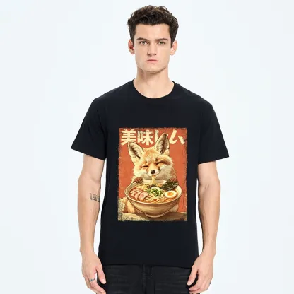Tokyo-Tiger Ramen Loving Fox Art Classic T-Shirt