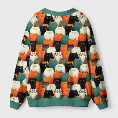 Tokyo-Tiger Various Cats Are Watching You Ugly Cardigan Sweater