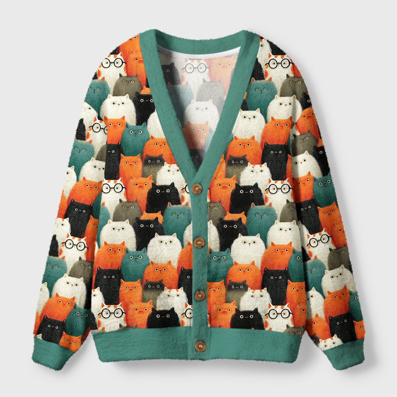 Tokyo-Tiger Various Cats Are Watching You Ugly Cardigan Sweater