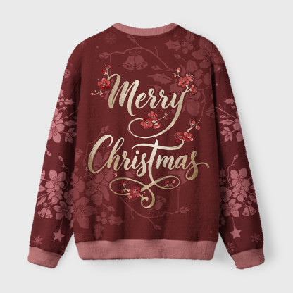 Tokyo-Tiger Winter Plum Resilience Fuzzy Christmas Ugly Sweatshirt