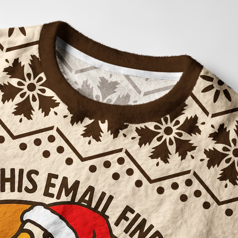 Tokyo-Tiger Angry Email Goose Fuzzy Christmas Ugly Sweatshirt