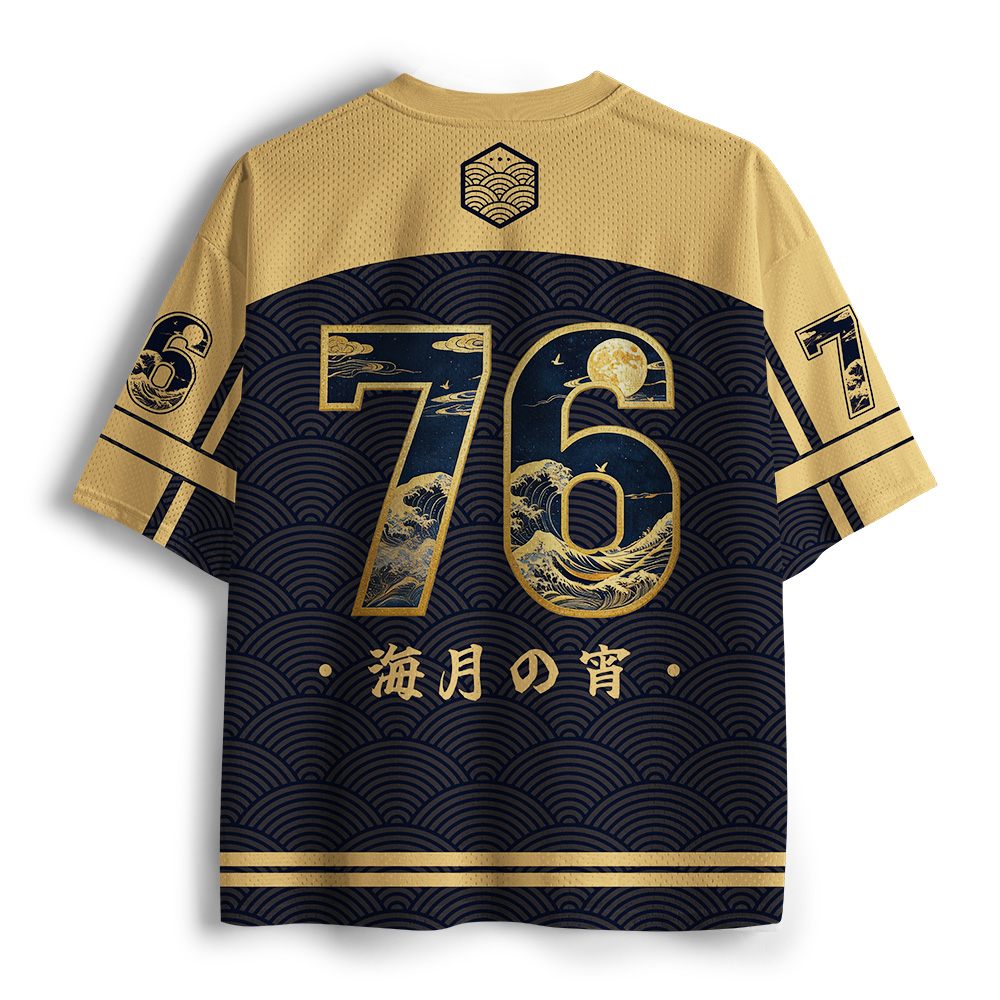 Tokyo-Tiger Moonlit Kanagawa Waves Mesh Jersey