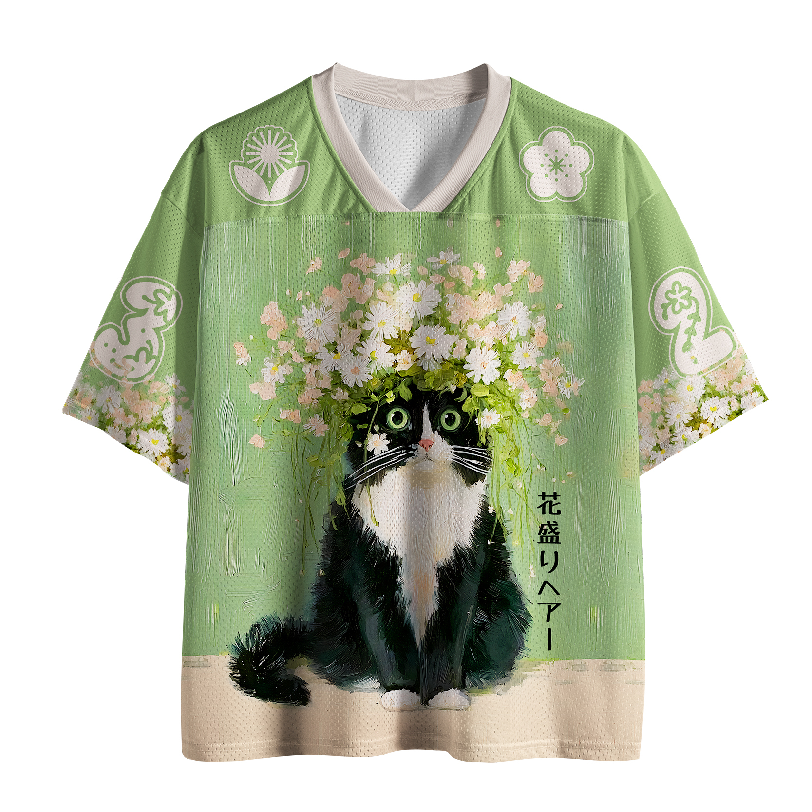 Tokyo-Tiger Flower Crown Cat Mesh Jersey Sale