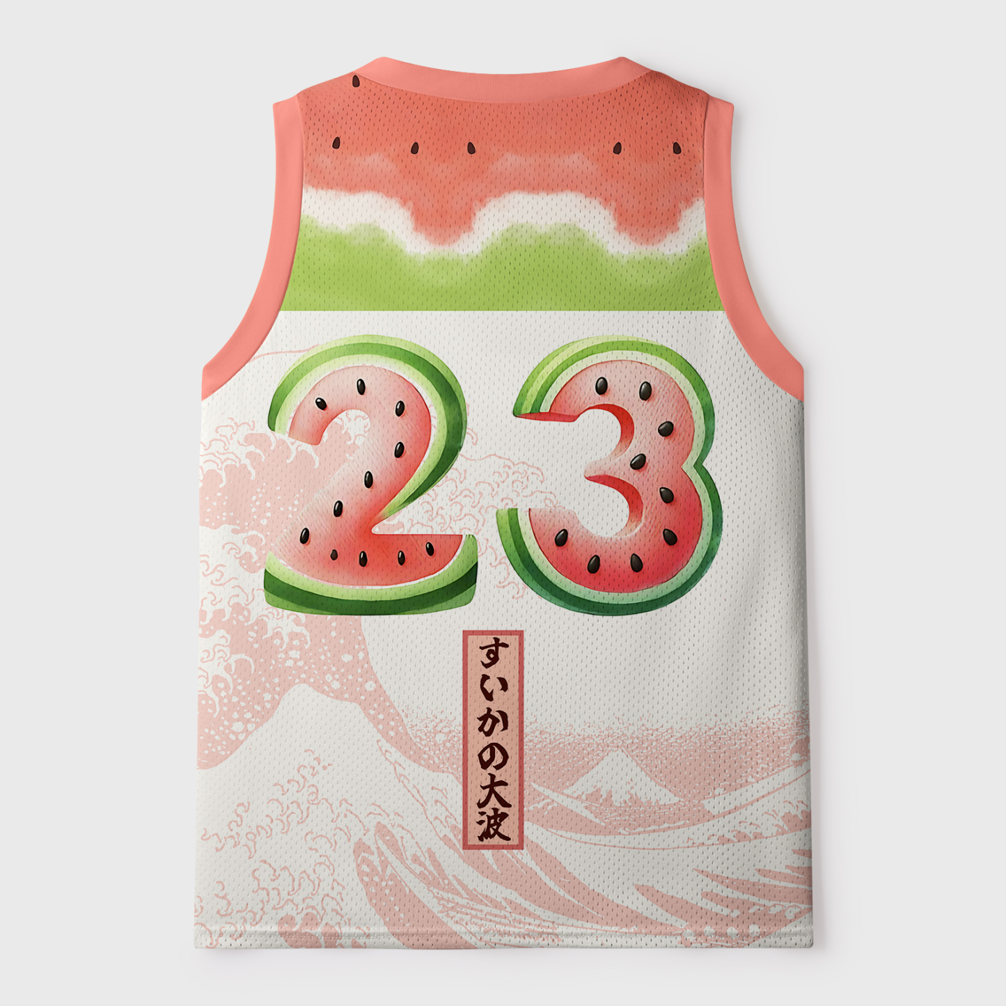 Tokyo-Tiger Watermelon Wave Summer Ukiyo Art Mesh Tank Top