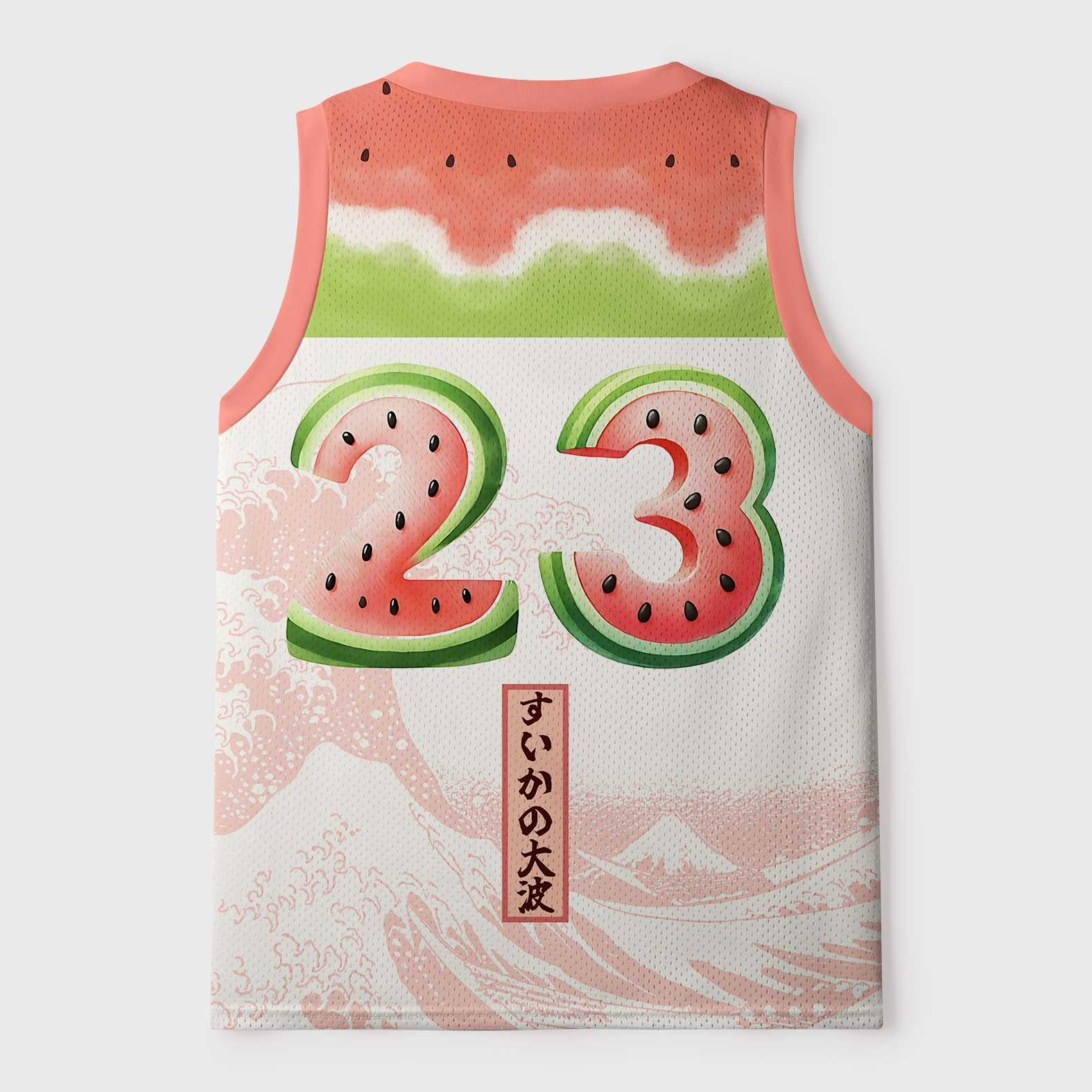 Tokyo-Tiger Watermelon Wave Summer Ukiyo Art Mesh Tank Top