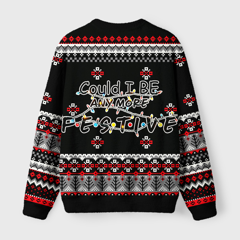 Tokyo-Tiger Three Bears Stand Together Black Fuzzy Christmas Ugly Sweatshirt