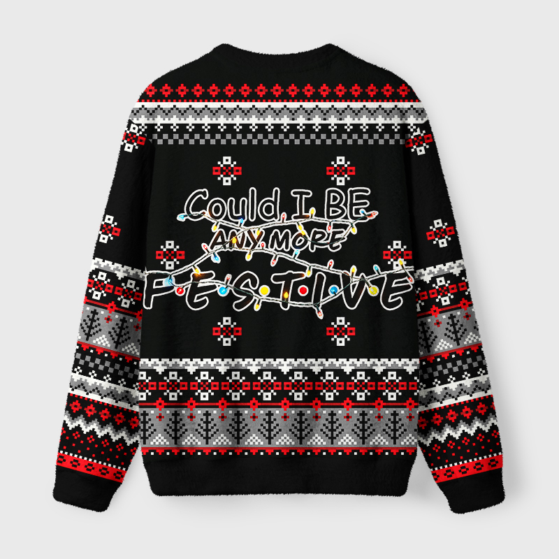 Tokyo-Tiger Three Bears Stand Together Black Fuzzy Christmas Ugly Sweatshirt
