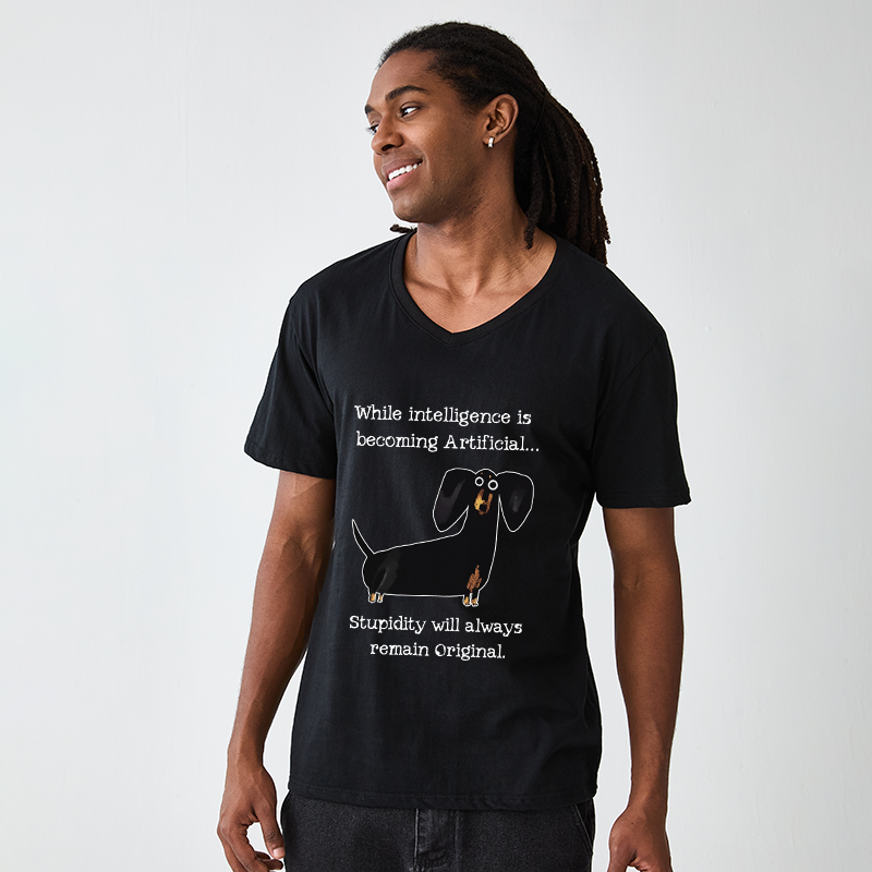 Tokyo-Tiger Dachshund Real Humor Funny Meme V-Neck Classic T-Shirt