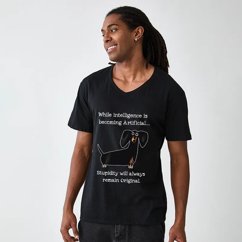 Tokyo-Tiger Dachshund Real Humor Funny Meme V-Neck Classic T-Shirt