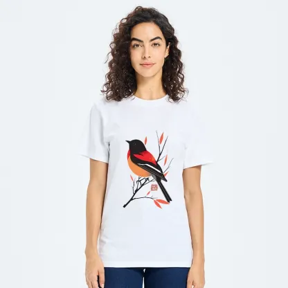 Tokyo-Tiger Oriental Bird Graphic Classic T-Shirt