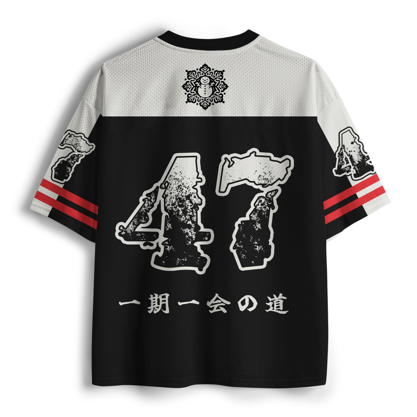 Tokyo-Tiger Ink-Style Snowman Samurai Mesh Jersey