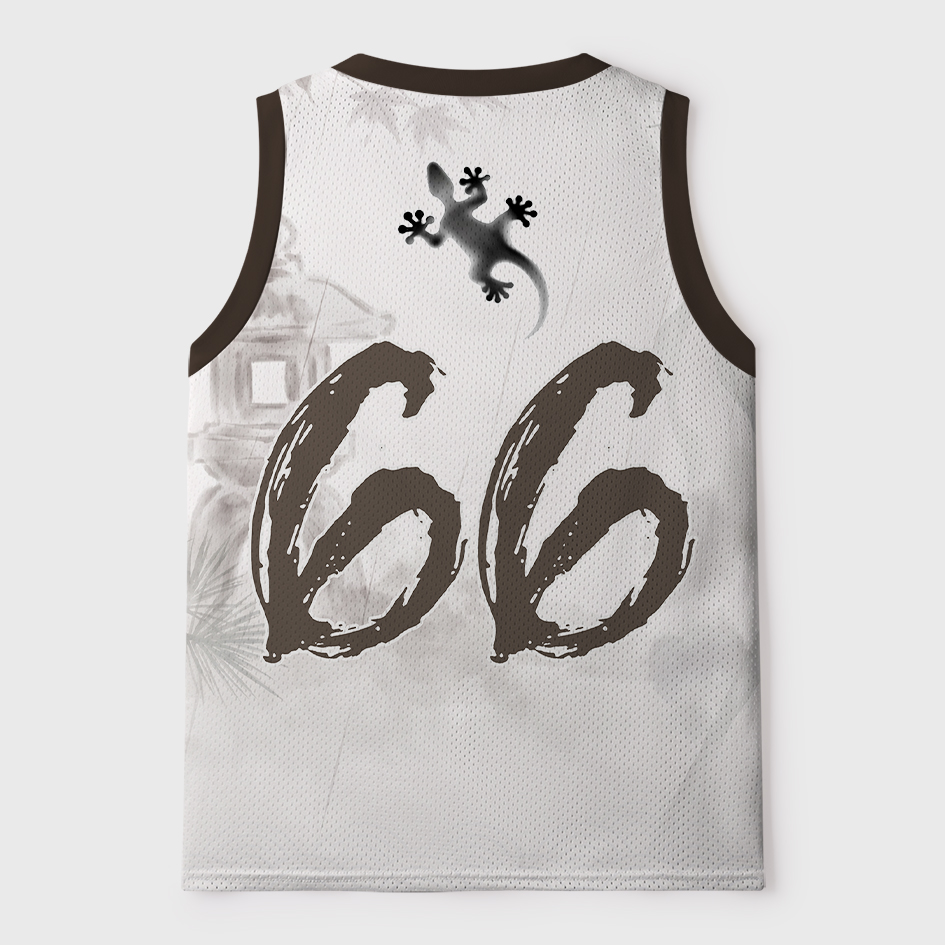 Tokyo-Tiger Ink Wash Gecko #66 Mesh Tank Top