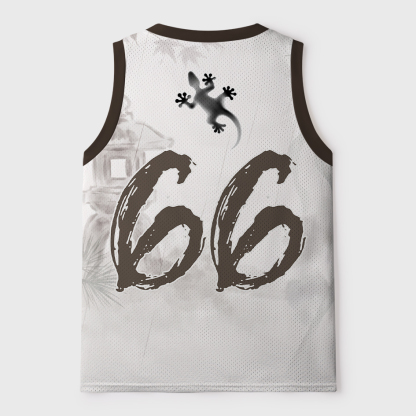 Tokyo-Tiger Ink Wash Gecko #66 Mesh Tank Top
