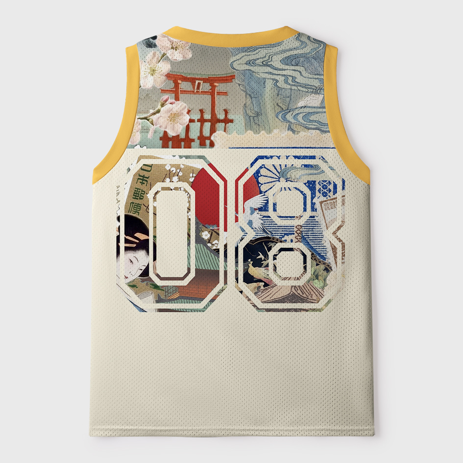 Tokyo-Tiger Vintage Japanese Art Collage Mesh Tank Top