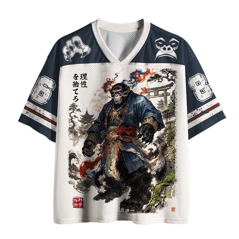 Tokyo-Tiger Japanese Demon Gorilla Ukiyo‑e Art Mesh Jersey