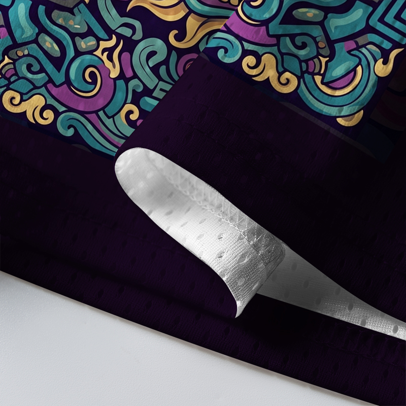 Tokyo-Tiger Traditional Oriental Dragon Ornate Mesh Jersey