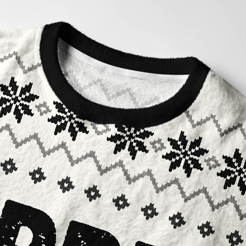 Tokyo-Tiger Christmas Mantra Fuzzy Christmas Ugly Sweatshirt