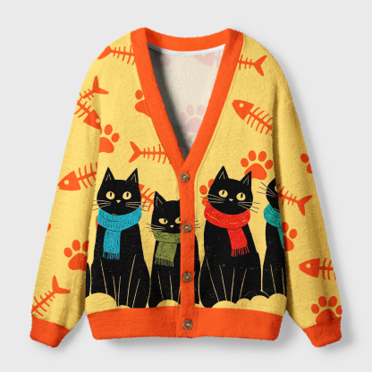Tokyo-Tiger Cute Scarf Cat Ugly Cardigan Sweater