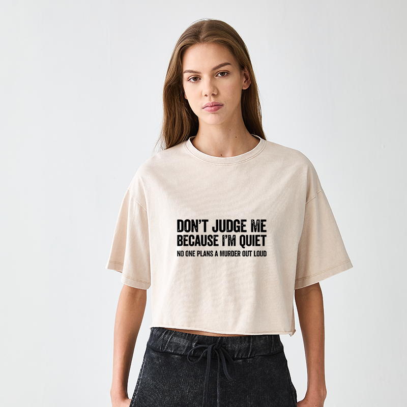 Tokyo-Tiger Sarcastic Funny Quote Women's Washed Crop T-Shirt