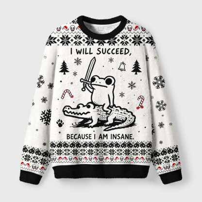 Tokyo-Tiger Warrior Frog Funny Meme Fuzzy Christmas Ugly Sweatshirt