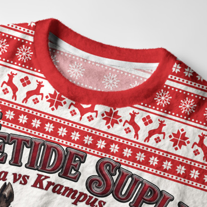 Tokyo-Tiger Yuletide Suplex Fuzzy Christmas Ugly Sweatshirt