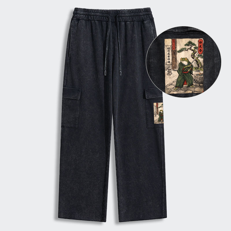 Tokyo-Tiger Samurai Frog Training Washed Utility Sweatpants