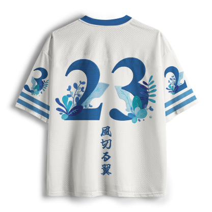 Tokyo-Tiger Stylish Blue Heron Mesh Jersey