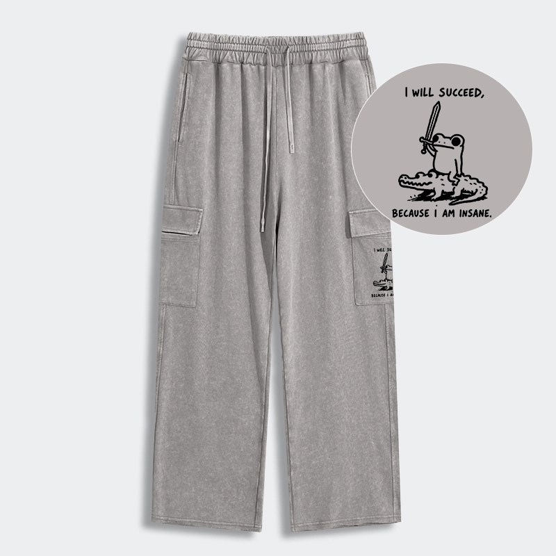 Tokyo-Tiger Warrior Frog Funny Meme Washed Utility Sweatpants